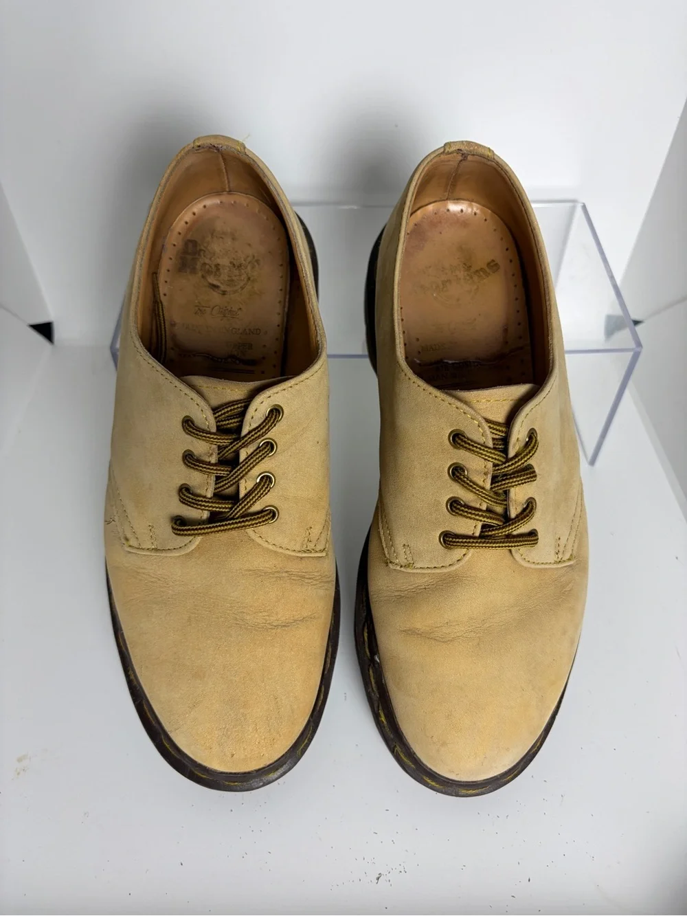 VTG Dr Martens Made In England 1461 Tan Nubuck Lace-Up Oxfords UK 5 / US 7-Women